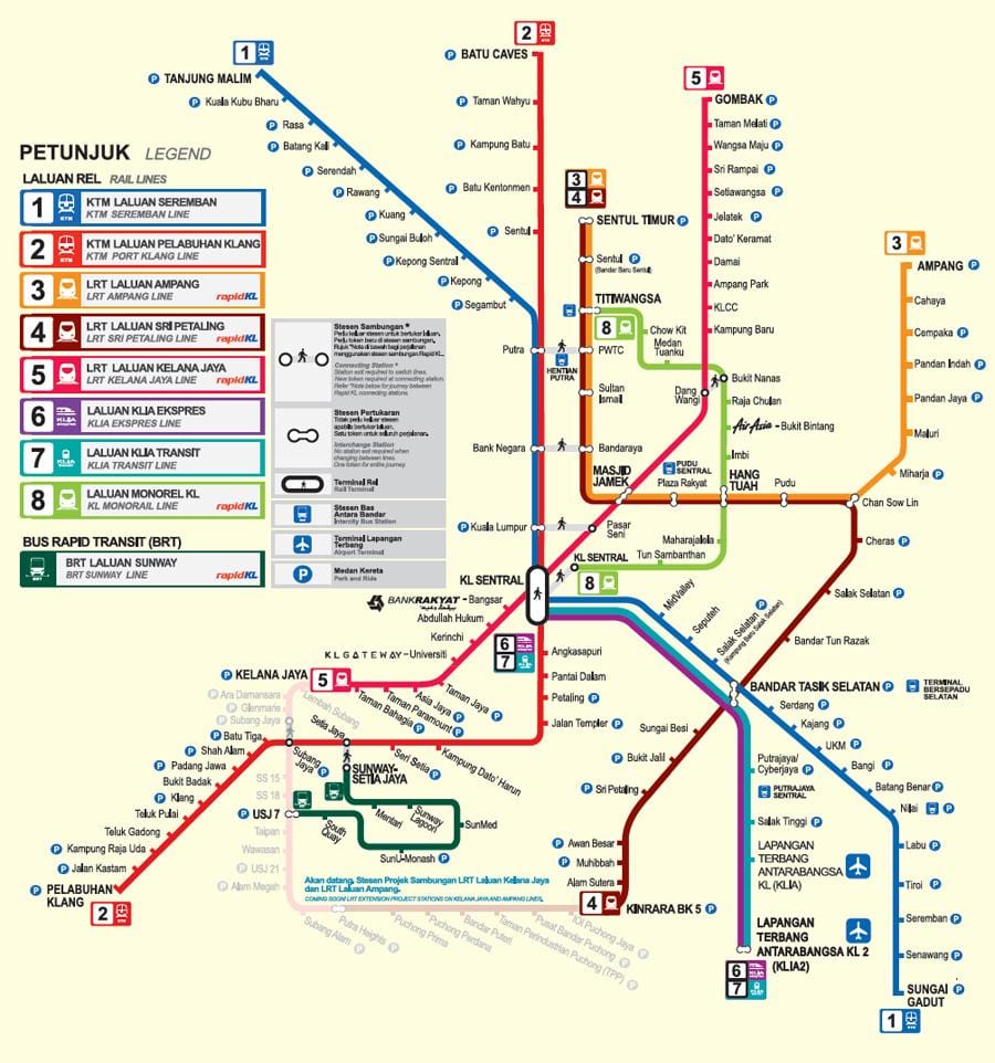 ਕੁਆਲਾਲੰਪੁਰ lrt ਨਕਸ਼ਾ 2016