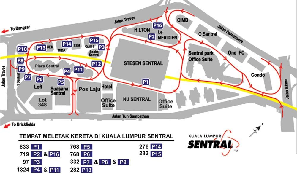sentral ਸਟੇਸ਼ਨ ਕੁਆਲਾਲੰਪੁਰ ਨਕਸ਼ਾ