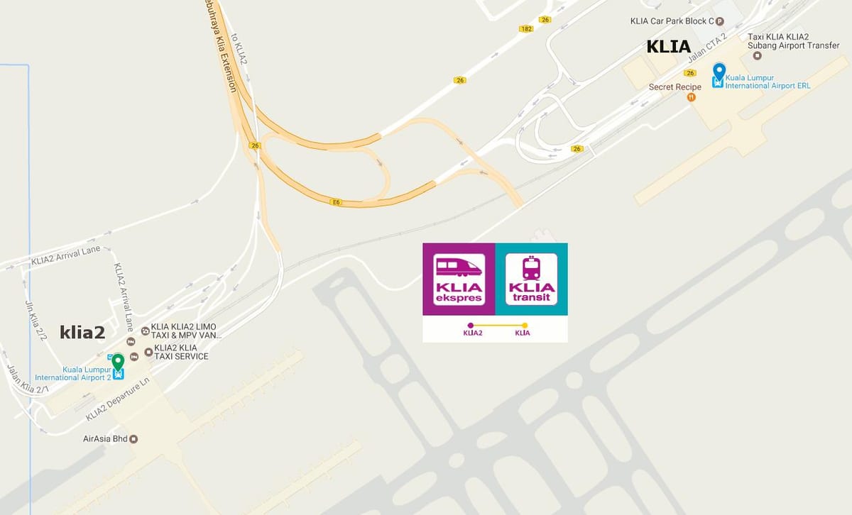 klia ਆਵਾਜਾਈ ਰਸਤਾ ਦਾ ਨਕਸ਼ਾ
