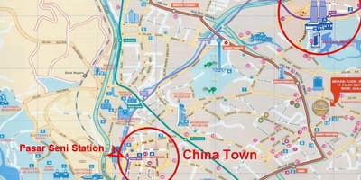 Chinatown ਵਿਚ ਕੁਆਲਾਲੰਪੁਰ ਨਕਸ਼ਾ