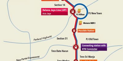 Kelana ਜਯਾ lrt ਸਟੇਸ਼ਨ ਨਕਸ਼ਾ